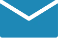 Blaues Briefumschlag-Symbol für E-Mail-Kontakt.